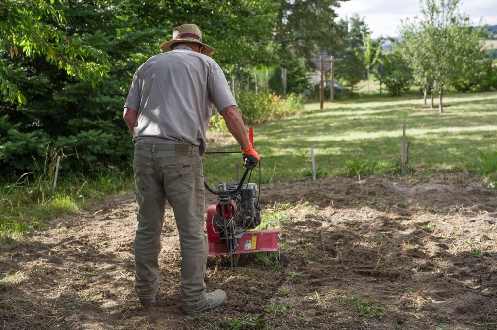 garden tiller for soil preparation