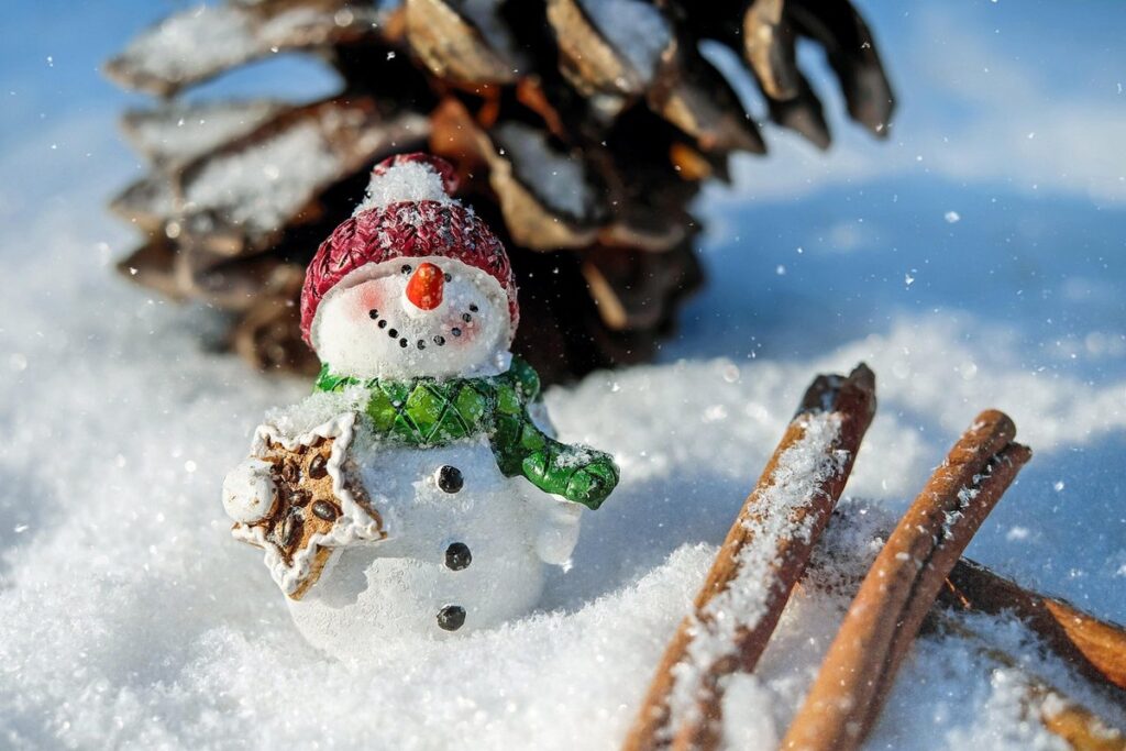 snowman make for garden decoration