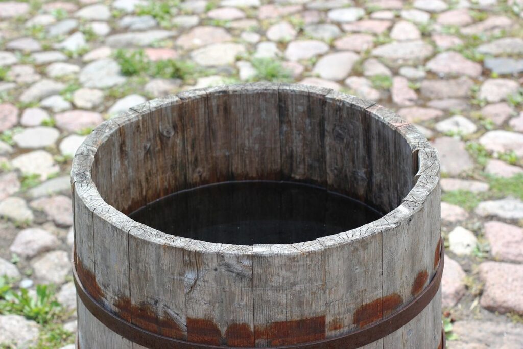 rain barrel for garden water conservation