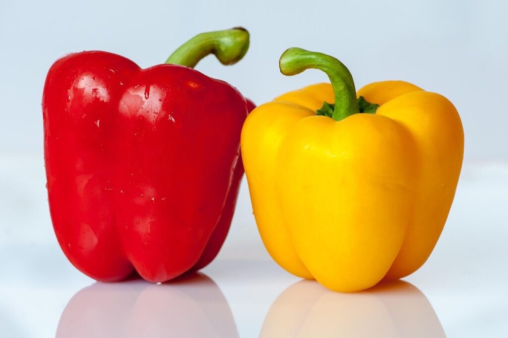 female and male bell peppers