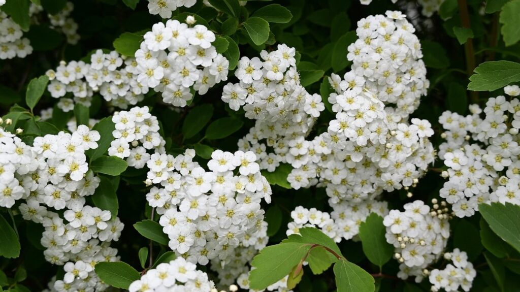 shrubs with green and white leaves